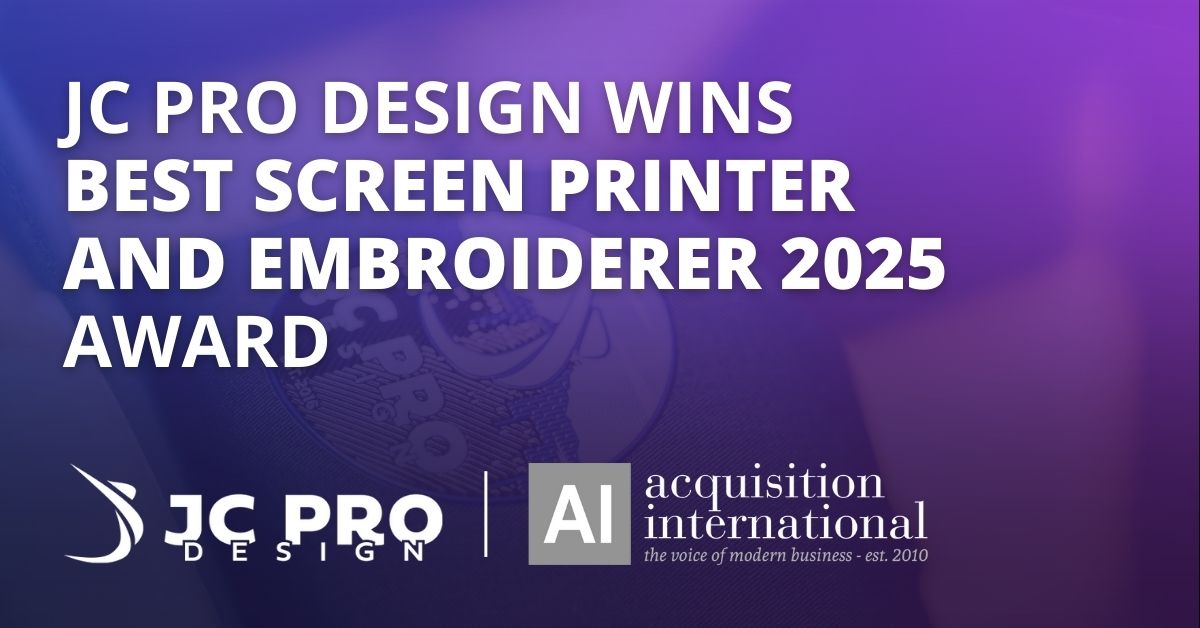 JC Pro Design Wins ‘Best Screen Printer and Embroiderer 2025’ Award 2 JC Pro Design Wins ‘Best Screen Printer and Embroiderer 2025’ Award